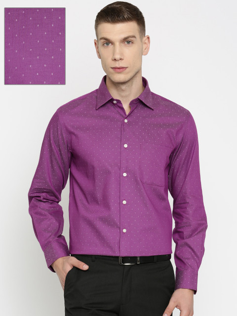 

Arrow Men Purple Regular Fit Self Design Formal Shirt