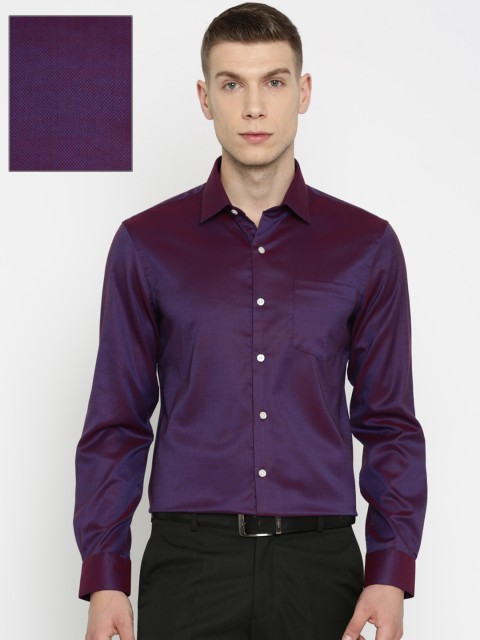 

Arrow Men Purple Slim Fit Self Design Formal Shirt