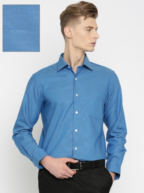 

Arrow Men Blue Regular Fit Self Design Formal Shirt