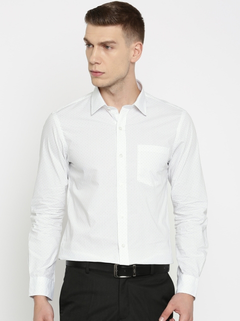 

Arrow Men White Slim Fit Printed Formal Shirt