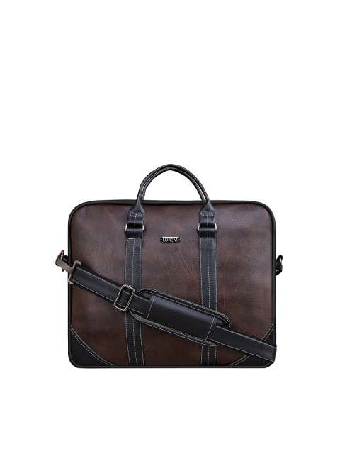 

LOREM Unisex Brown & Black Textured Messenger Bag