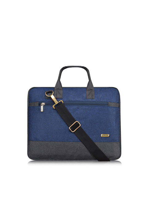 

LOREM Unisex Blue & Grey Textured Messenger Bag