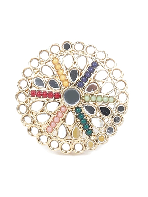 

ODETTE Gold-Toned Kundan-Studded Finger Ring