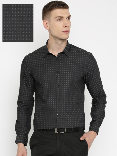 

Arrow New York Men Charcoal Grey Slim Fit Self Design Formal Shirt
