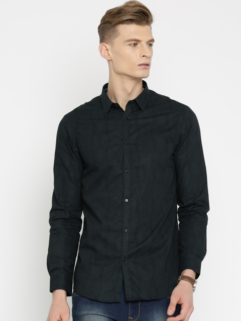 

Arrow New York Men Charcoal Grey & Black Slim Fit Printed Casual Shirt