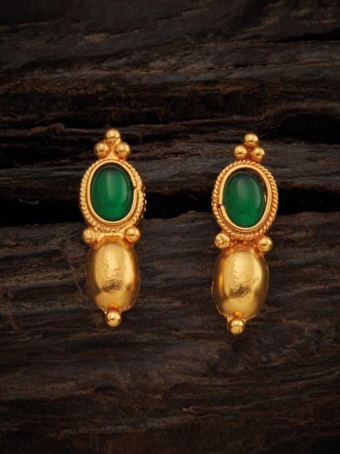 

Kushal's Fashion Jewellery Green Oval Drop Earrings