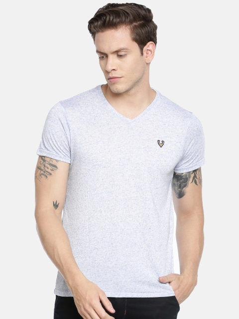 

Solly Jeans Co. Men Blue Solid V-Neck T-shirt