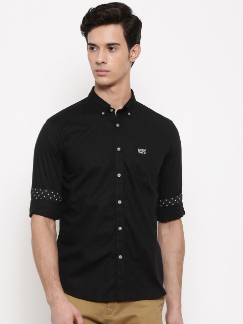 

U.S. Polo Assn. Denim Co. Men Black Slim Fit Solid Casual Shirt