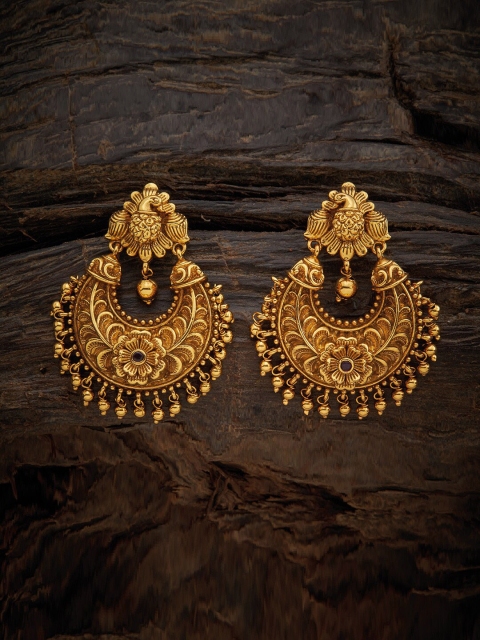 

Kushal's Fashion Jewellery Green Crescent Shaped Chandbalis Earrings