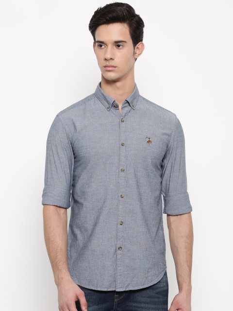 

U.S. Polo Assn. Men Blue Regular Fit Solid Casual Shirt