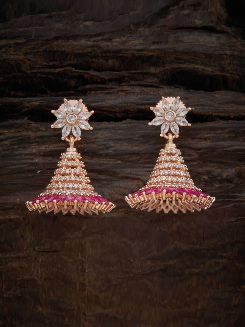 

Kushal's Fashion Jewellery Green Floral Jhumkas Earrings
