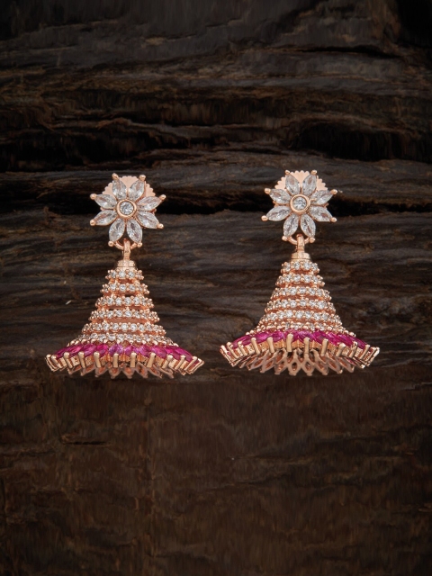 

Kushal's Fashion Jewellery Pink Circular Jhumkas Earrings