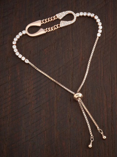 

Kushal's Fashion Jewellery Women Rose Gold & White Cubic Zirconia Wraparound Bracelet