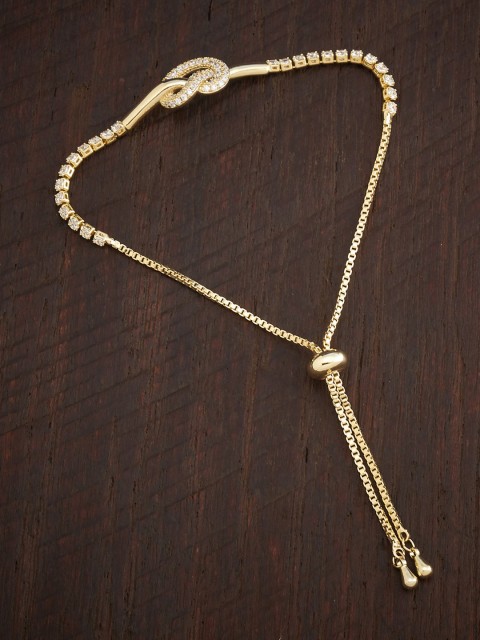 

Kushal's Fashion Jewellery Women Gold-Toned & White Cubic Zirconia Gold-Plated Wraparound Bracelet