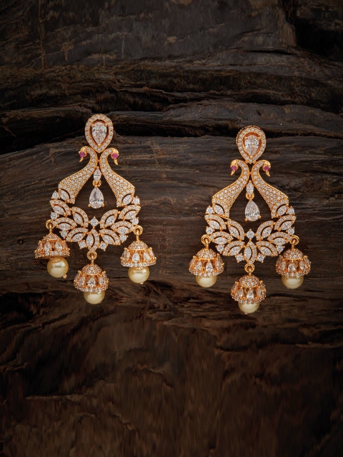 

Kushal's Fashion Jewellery White Crescent Shaped Drop Earrings