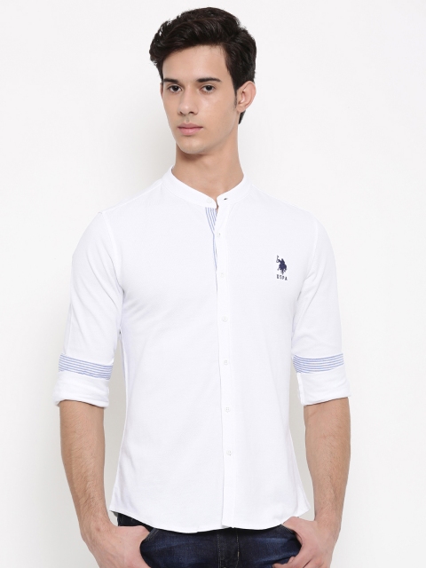 

U.S. Polo Assn. Men White Regular Fit Solid Casual Shirt