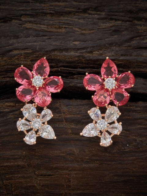 

Kushal's Fashion Jewellery Pink Floral Drop Earrings