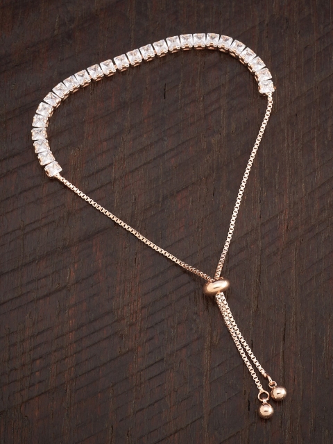 

Kushal's Fashion Jewellery Women White & Gold-Toned Cubic Zirconia Wraparound Bracelet
