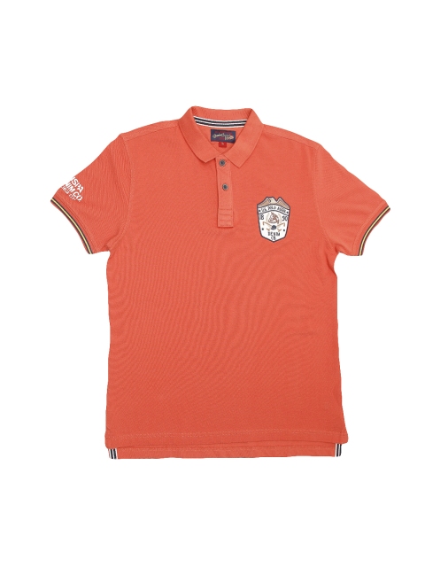 

U.S. Polo Assn. Denim Co. Men Orange Solid Polo Collar T-shirt