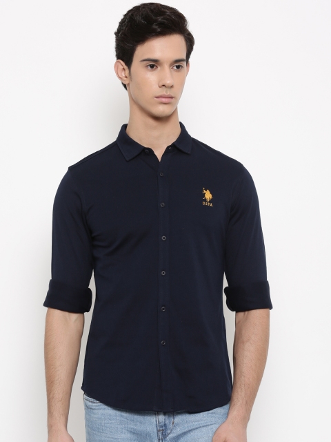 

U.S. Polo Assn. Men Navy Blue Regular Fit Solid Casual Shirt