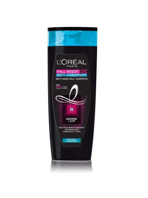 

L'Oreal Paris Fall Resist 3X Anti-Dandruff & Anti-Hair Fall Sustainable Shampoo 360ml, Black