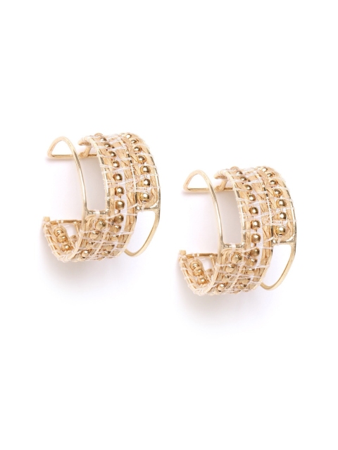 

DressBerry Rose Gold Contemporary Half Hoop Earrings