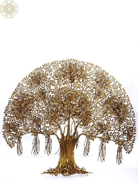 

Exotic India Gold-Toned The Glamour Of The Bodhi Tree Wall Decor