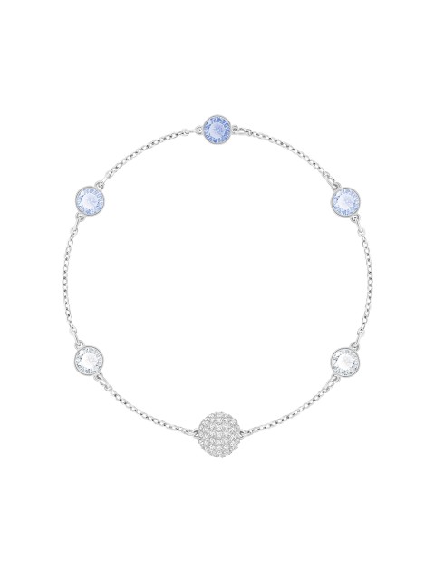 

SWAROVSKI Women Blue & Silver-Toned Rhodium-Plated Crystals Link Bracelet
