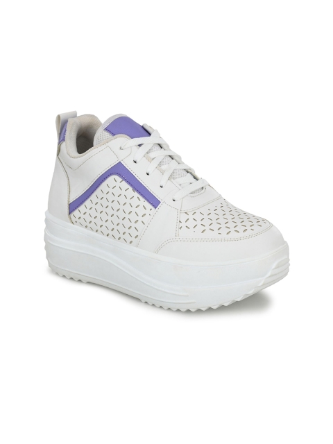 

El Paso Women White Textured Sneakers