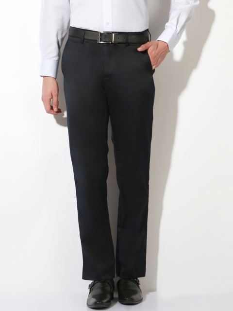 

Van Heusen Men Navy Blue Solid Formal Trousers