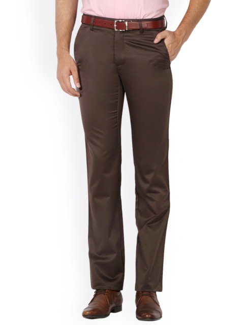 

Van Heusen Men Brown Regular Fit Solid Regular Trousers