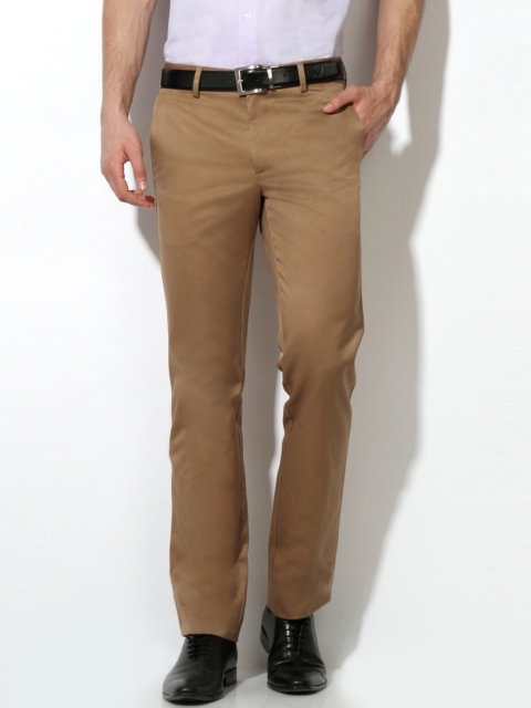 

Van Heusen Men Khaki Slim Fit Solid Formal Trousers
