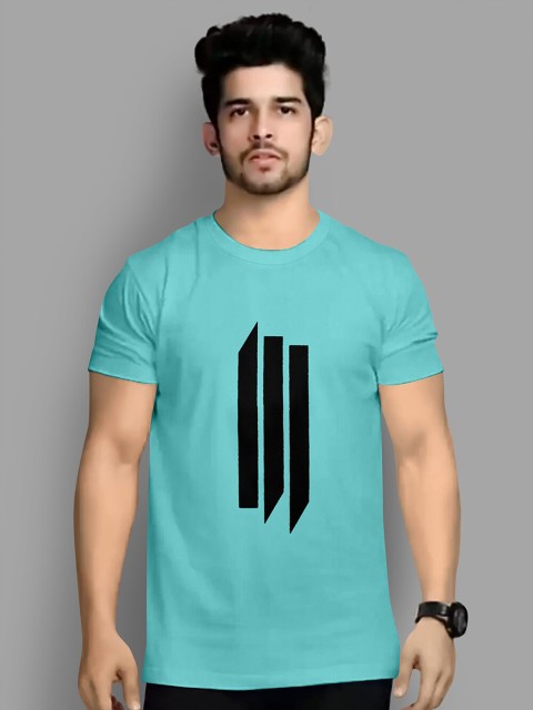 

KAJARU Men Blue Printed T-shirt