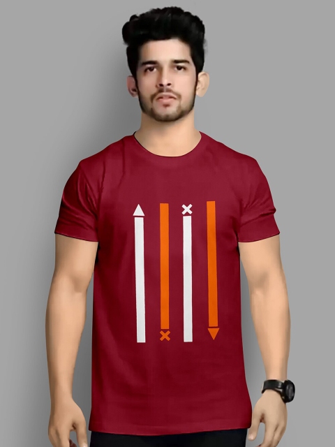 

KAJARU Men Black Striped T-shirt