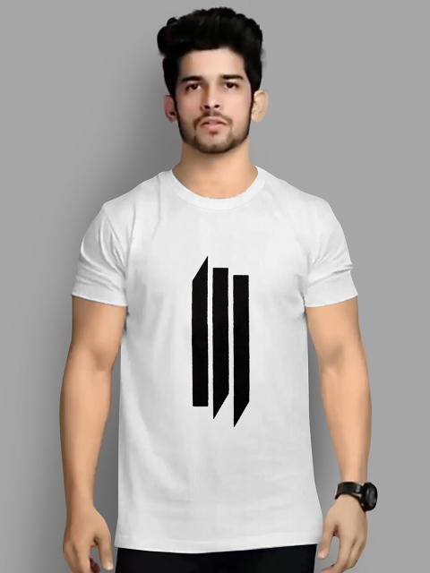 

KAJARU Men Blue Typography Printed Raw Edge T-shirt