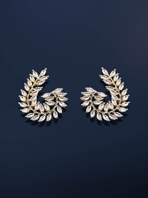 

Amavi White & Gold-Toned Classic Studs