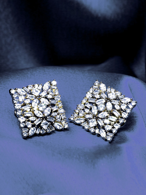 

Amavi Gold-Toned & White Square Studs