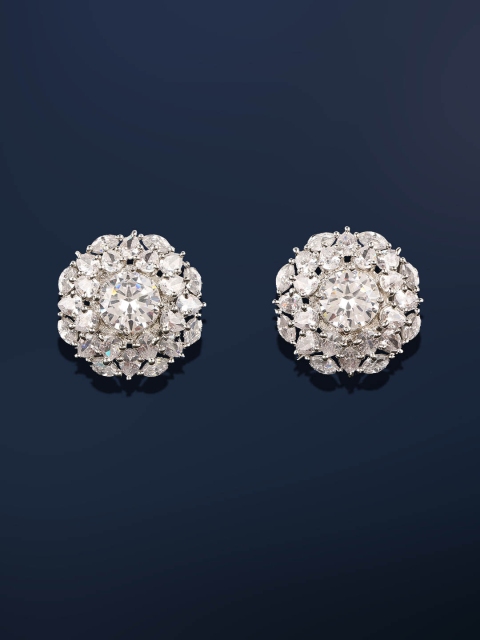 

Amavi Rhodium-Plated White Floral Studs