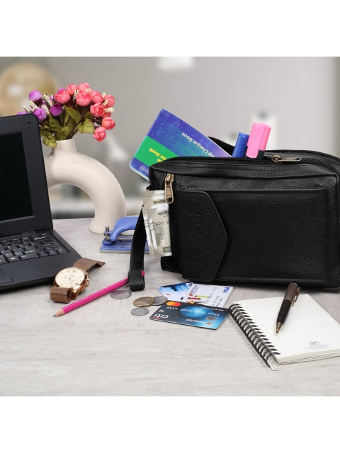 

TRAVALATE Black Solid Travel Pouch