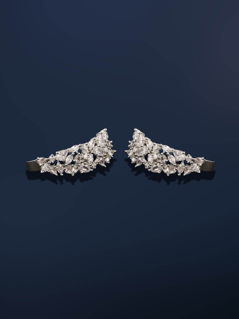 

Amavi White Rhodium-Plated Handcrafted Drop Earrings