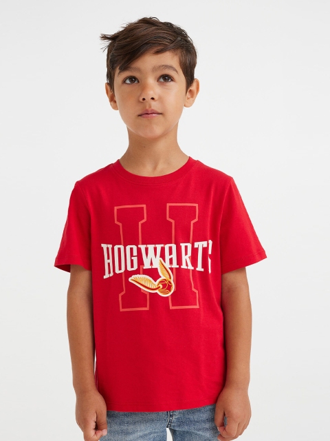 

H&M Boys Red Cotton Printed T-shirt