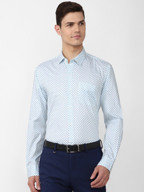 

Peter England Men Blue Printed Formal Shirt
