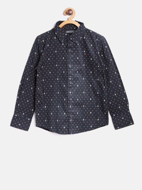 

Tommy Hilfiger Boys Navy Blue Printed Casual Shirt