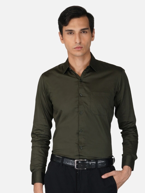 

Tinted Men Olive Green Slim Fit Casual Shirt