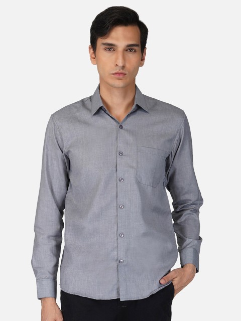

Tinted Men Grey Slim Fit Casual Cotton Shirt