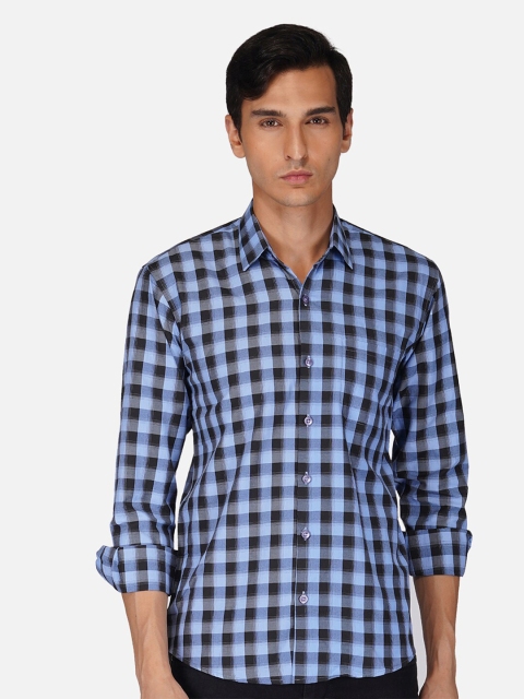 

Tinted Men Blue Slim Fit Tartan Checks Casual Shirt