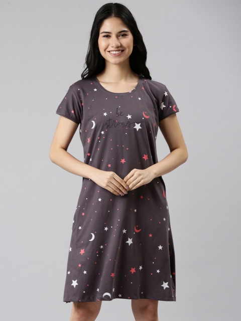 

GOLDSTROMS Women Grey Printed Nightdress