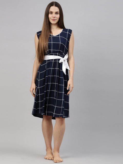 

GOLDSTROMS Navy Blue Checked Nightdress