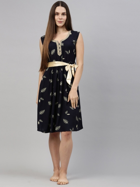 

GOLDSTROMS Navy Blue Printed Nightdress