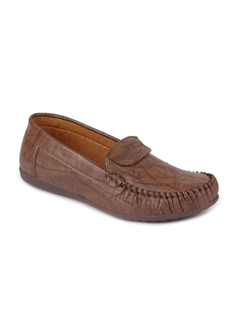 

FAUSTO Women Brown Printed Lightweight Loafers